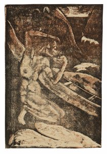 Rybář Pití Vedle Jeho Kánoe od Paul Gauguin