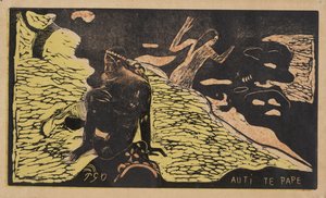 Ženy Auti Te Pape u řeky Ze série Noa Noa, 1893-1894 od Paul Gauguin