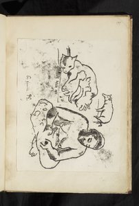 Avant et après - Sedící žena, kočka s koťaty a prasetem od Paul Gauguin