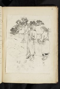 Před a po - Dvě ženy konverzující v krajině od Paul Gauguin