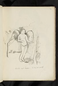 Před a po - kresba "Křídla jsou těžká. Všechno je primitivní" od Paul Gauguin