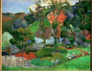 Aven protékající Pont-Avenem ... (olej na plátně) od Paul Gauguin