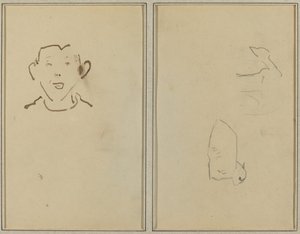 Chlapecká tvář; Dvě ovce [verso] od Paul Gauguin