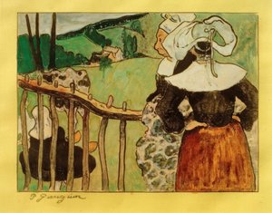 Bretonci u Bariéry od Paul Gauguin