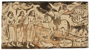 Změna bydliště, ze Suite pozdních dřevotisků od Paul Gauguin