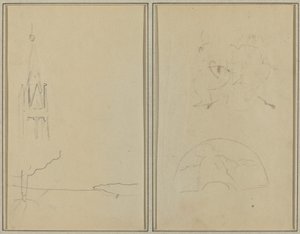 Kostelní věž; Náčrt ventilátoru [recto] od Paul Gauguin