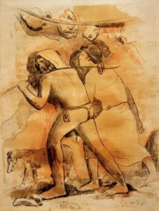 Odjezd (Adam a Eva) od Paul Gauguin
