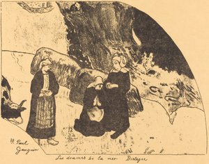 Dramata moře, Bretaň Dramata moře, Bretaň, 1889. od Paul Gauguin