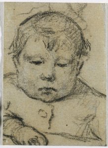 Emil Gauguin jako dítě, pravá ruka dopředu, asi 1875-76 (černá pastelka) od Paul Gauguin