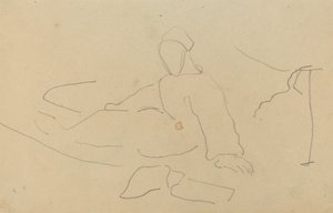 Postava sedící na zemi [recto] od Paul Gauguin