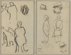 Figurální studie; Studie vojáků [verso] od Paul Gauguin