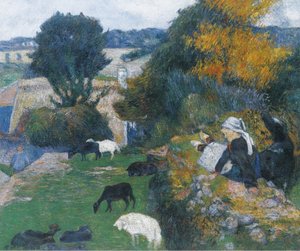 Francouzština:  La bergère bretonne Bretonská pastýřka od Paul Gauguin