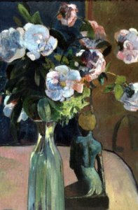 Francouzsky: Nature morte à la statuette, ou Roses et statuette Růže a soška od Paul Gauguin