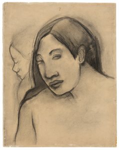 Hlavy tahitských žen, pohledy zepředu a z profilu od Paul Gauguin