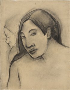 Hlavy tahitských žen, pohledy zepředu a z profilu, 1891-93 od Paul Gauguin