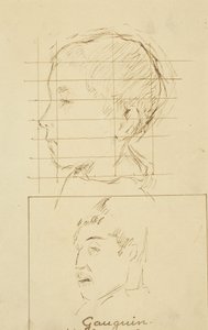 Hlavy chlapce a muže (Autoportrét?) [verso] od Paul Gauguin