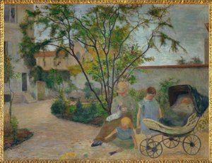 Jardin à Vaugirard aneb Rodina malíře v zahradě od Paul Gauguin