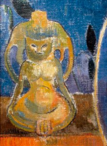 La belle Angele, Madame Satre (1868-1932), hoteliér v Pont Aven, detail sochy od Paul Gauguin