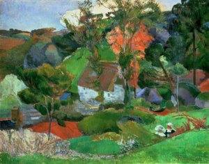 Žena se džbánem, aneb Krajina v Pont-Aven od Paul Gauguin