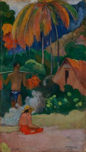 Krajina na Tahiti (Mahana Maà) od Paul Gauguin
