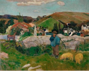 Venkov v Bretani od Paul Gauguin