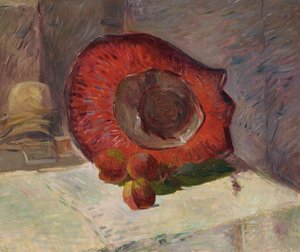 Červený klobouk od Paul Gauguin