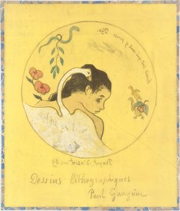 Leda Design pro talíř: Hanba těm, kteří si myslí zlo, Honi Soit Qui Mal y Pense..., 1889. od Paul Gauguin