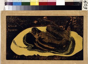 Manao Tupapau (Duch mrtvých bdí). Rytina Paula Gauguina (1848-1903) od Paul Gauguin