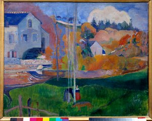 Paysage de Bretagne, le moulin david (krajina v Bretani, mlýn David) Malba Paula Gauguina (1848-1903) od Paul Gauguin