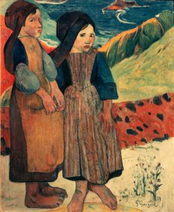 Malí Bretonci u moře od Paul Gauguin
