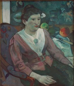Portrét ženy v zátiší od Cézanna - Marie Derr od Paul Gauguin