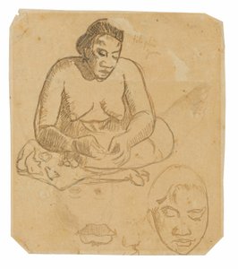 Sedící tahitská žena (recto); Stojící tahitská žena (verze) od Paul Gauguin