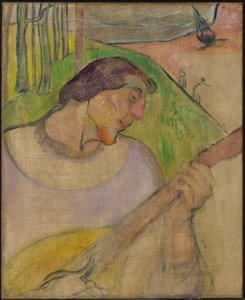 Autoportrét s mandolínou, asi 1889 (olej na plátně) od Paul Gauguin