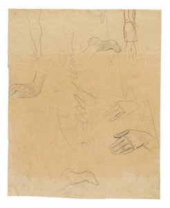 Náčrtky postav, rukou a nohou (souvisí s obrazem Aha oe feii? [Cože! Žárlíš?]) od Paul Gauguin