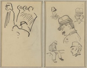 Vojáci; Čtyři vojáci a sedící postava [verso] od Paul Gauguin