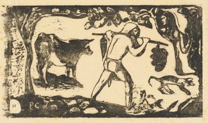 Tahitské nesoucí banány (nositel fei) od Paul Gauguin