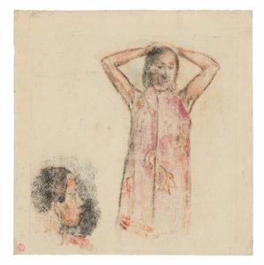 Tahitská dívka v růžovém Pareu od Paul Gauguin