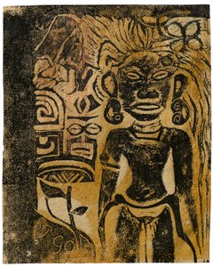 Tahitský idol, bohyně Hina, 1894-95 od Paul Gauguin