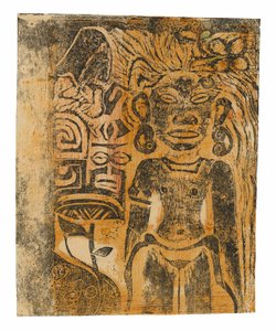 Tahitský idol — bohyně Hina od Paul Gauguin
