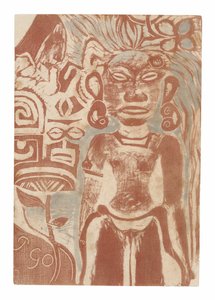 Tahitský idol - bohyně Hina od Paul Gauguin