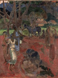 Tahitská krajina s devíti postavami. od Paul Gauguin