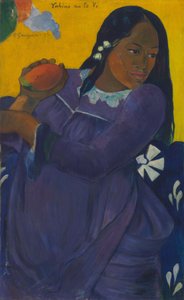 Tahitština:  Vahine no te vi Žena s mangem od Paul Gauguin