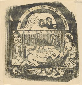 Te Atua The Gods Small Plate [recto], v roce 1895 nebo později. od Paul Gauguin