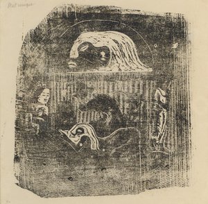 Te Atua The Gods Small Plate [verso], v roce 1895 nebo později. od Paul Gauguin