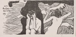 Černé skály. od Paul Gauguin