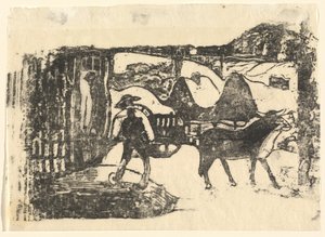 Volský povoz (Le char a boeufs) od Paul Gauguin