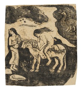 Znásilnění Evropy, ze sady pozdních dřevotisků od Paul Gauguin