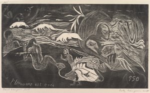 Vesmír je stvořen Vesmír je stvořen, z vůně Noa Noa, 1893-94. od Paul Gauguin
