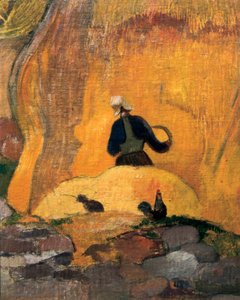 Žluté mlýnské kameny aneb The Blonde Harvest (detail) 1889 (olej na plátně) od Paul Gauguin