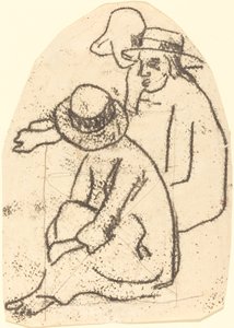 Tři Tahiťané (studie pro "Sestra lásky") od Paul Gauguin